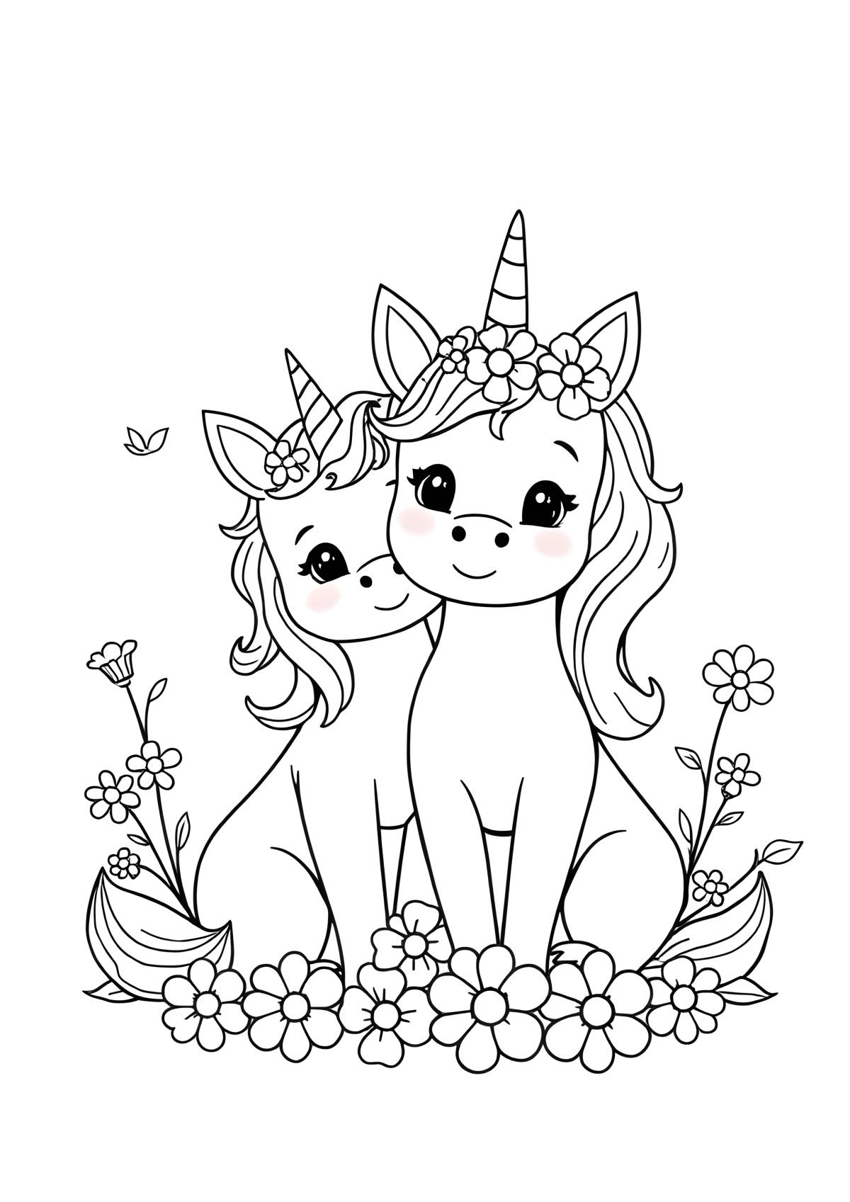 Unicorn Cat And Dog Coloring Page coloring page for kids