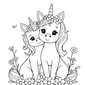 Unicorn Cat And Dog Coloring Page coloring page for kids