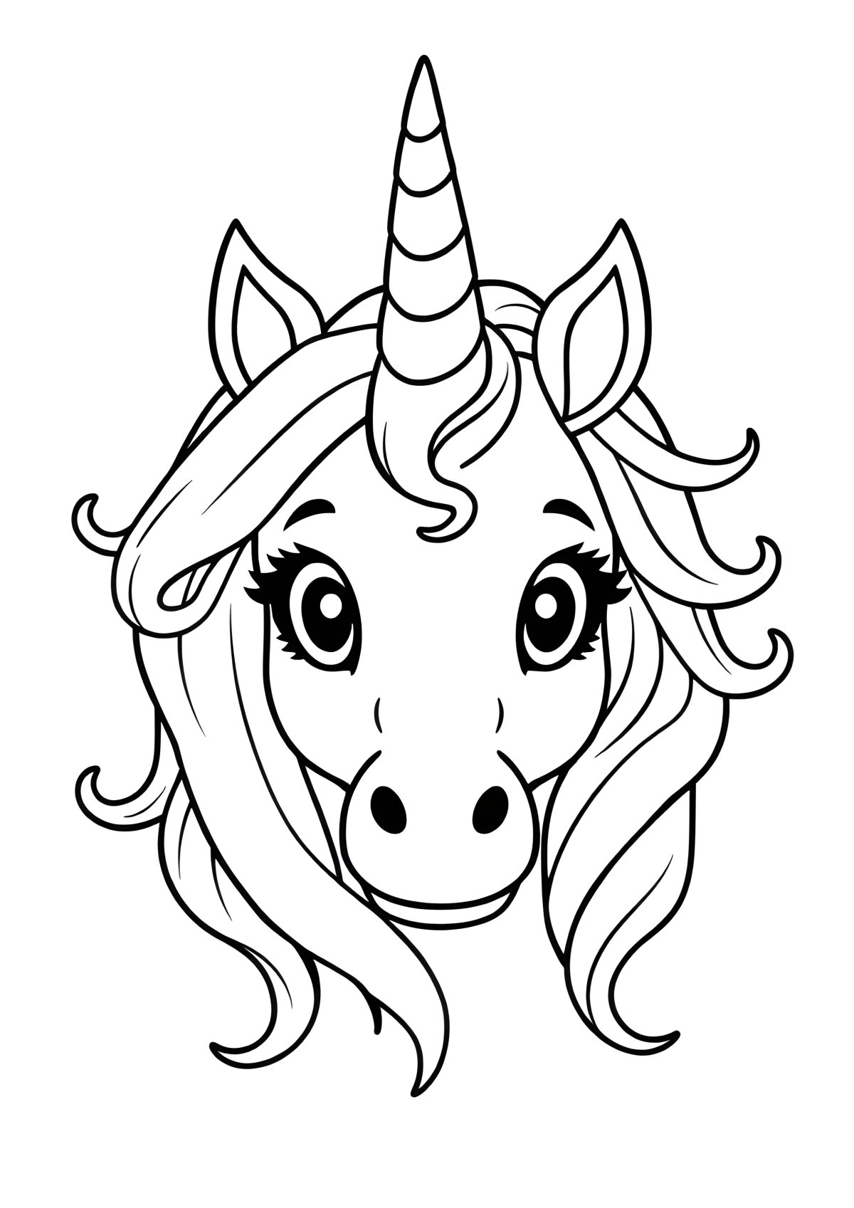 Unicorn Head Unicorn Face Coloring Page coloring page for kids