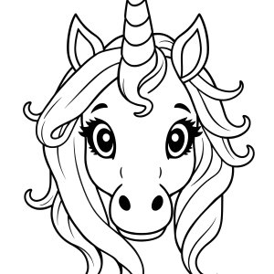 Unicorn Head Unicorn Face Coloring Page coloring page for kids