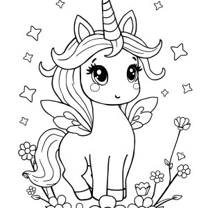 Cute Animal Coloring Page Unicorn coloring page for kids