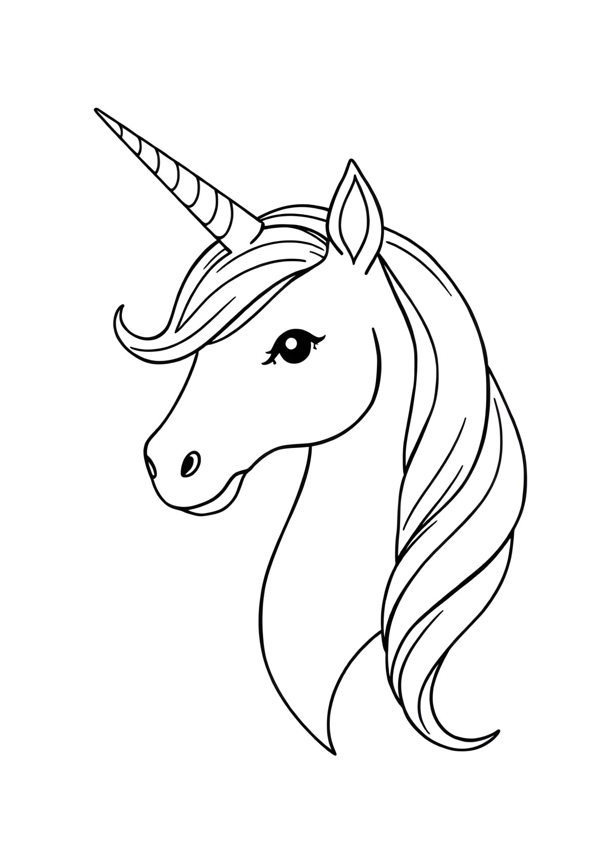 Easy Unicorn Coloring Page For Adults coloring page for kids