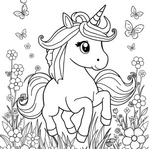 Free Coloring Page Unicorns coloring page for kids
