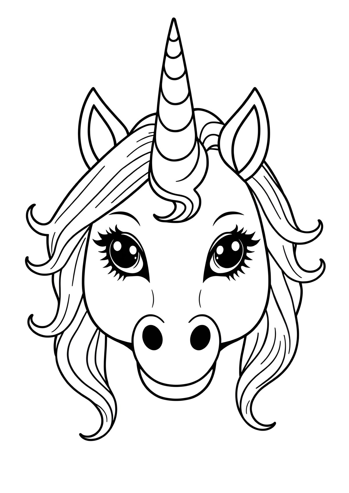 Printable Unicorn Mask Coloring Page coloring page for kids