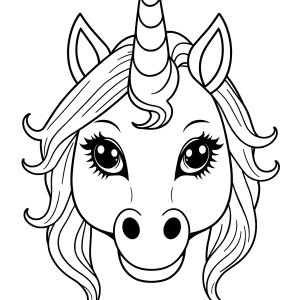 Printable Unicorn Mask Coloring Page coloring page for kids