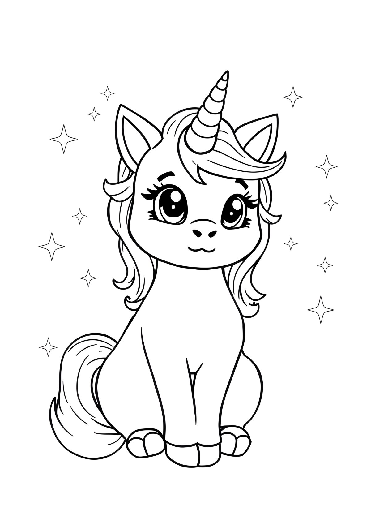Unicorn Cat Cat Unicorn Coloring Page coloring page for kids