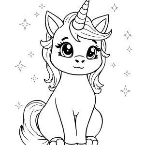 Unicorn Cat Cat Unicorn Coloring Page coloring page for kids