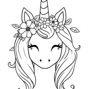 Unicorn Headband Coloring Page coloring page for kids