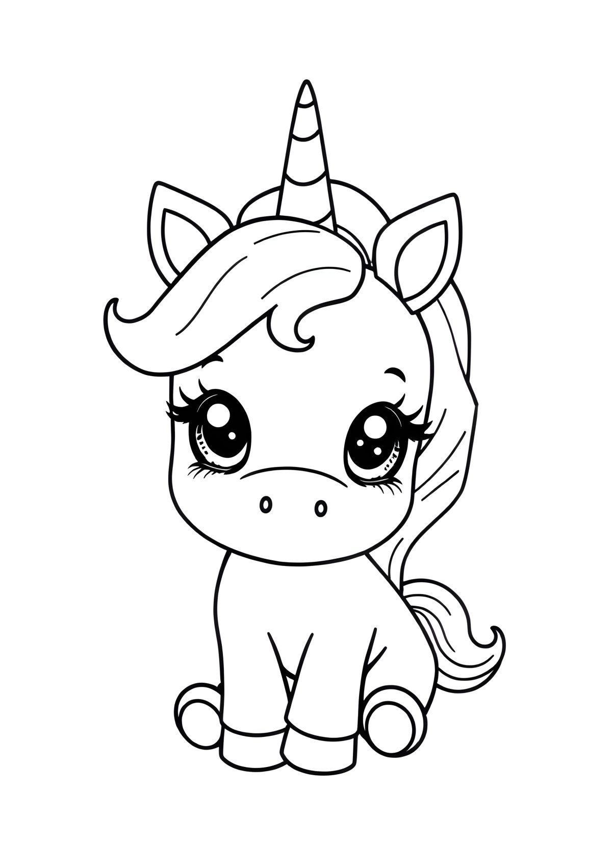 Cute Baby Colouring Cute Baby Unicorn Coloring Page coloring page for kids