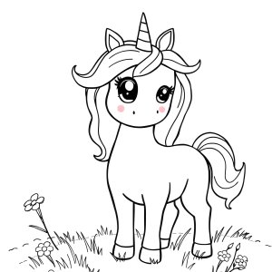 Easy Unicorn Coloring Page Free coloring page for kids