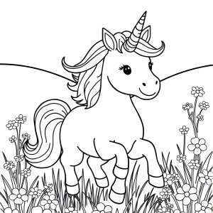 Free Colouring Page Unicorns coloring page for kids