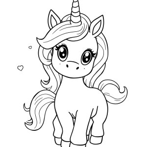 Cute Baby Unicorn Coloring Page For Kids coloring page for kids