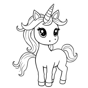 Easy Unicorn Coloring Page To Print coloring page for kids