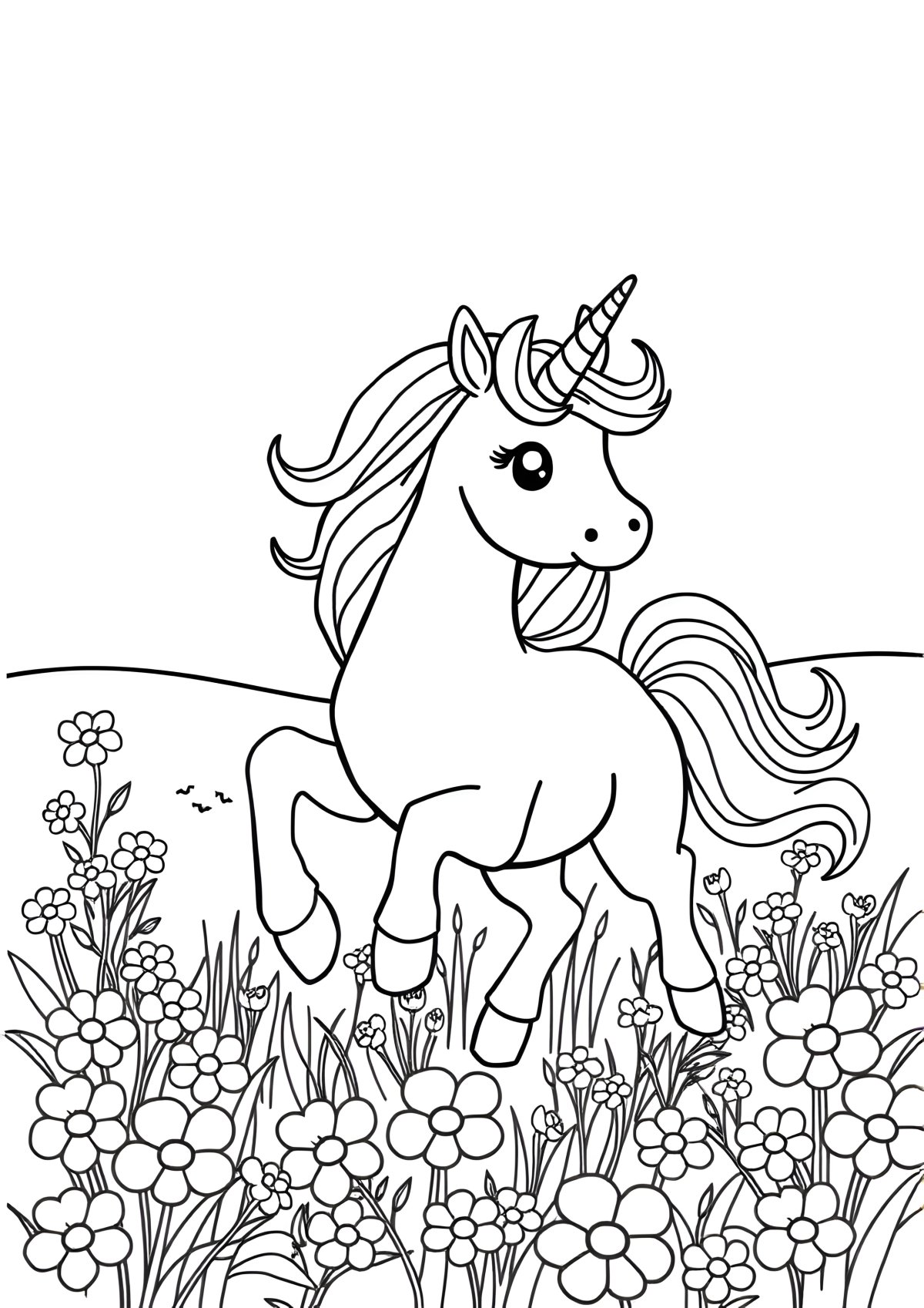 Free Download Unicorn Coloring Page coloring page for kids