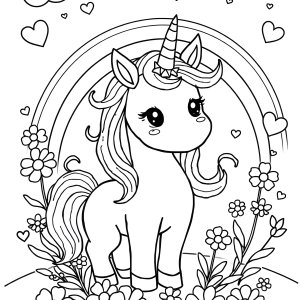 Unicorn Cuties Coloring Page coloring page for kids