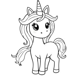 Easy Unicorn Colouring Page coloring page for kids