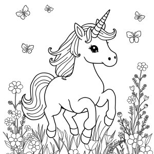 Free Online Unicorn Coloring Page coloring page for kids