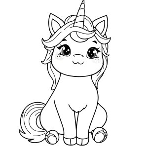 Unicorn Cat Unikitty Coloring Page coloring page for kids