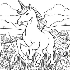 Big Unicorn Coloring Page coloring page for kids