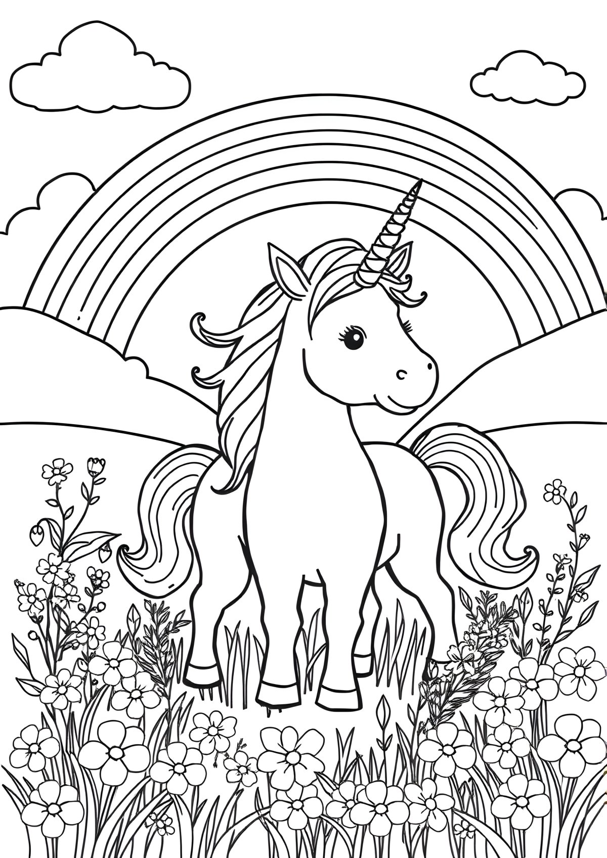 Free Print Unicorn Coloring Page coloring page for kids