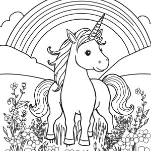 Free Print Unicorn Coloring Page coloring page for kids