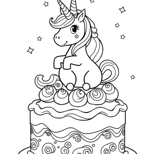 Cake Coloring Page Unicorn coloring page for kids
