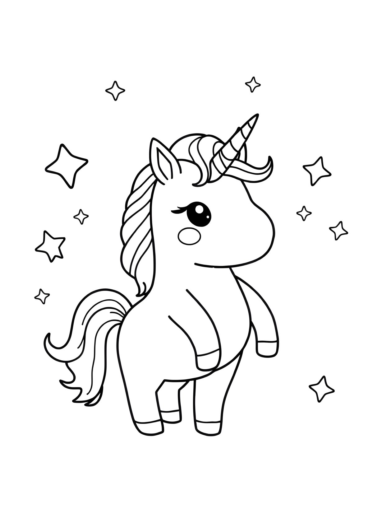 Coloring Page Of Among Us Unicorn coloring page for kids