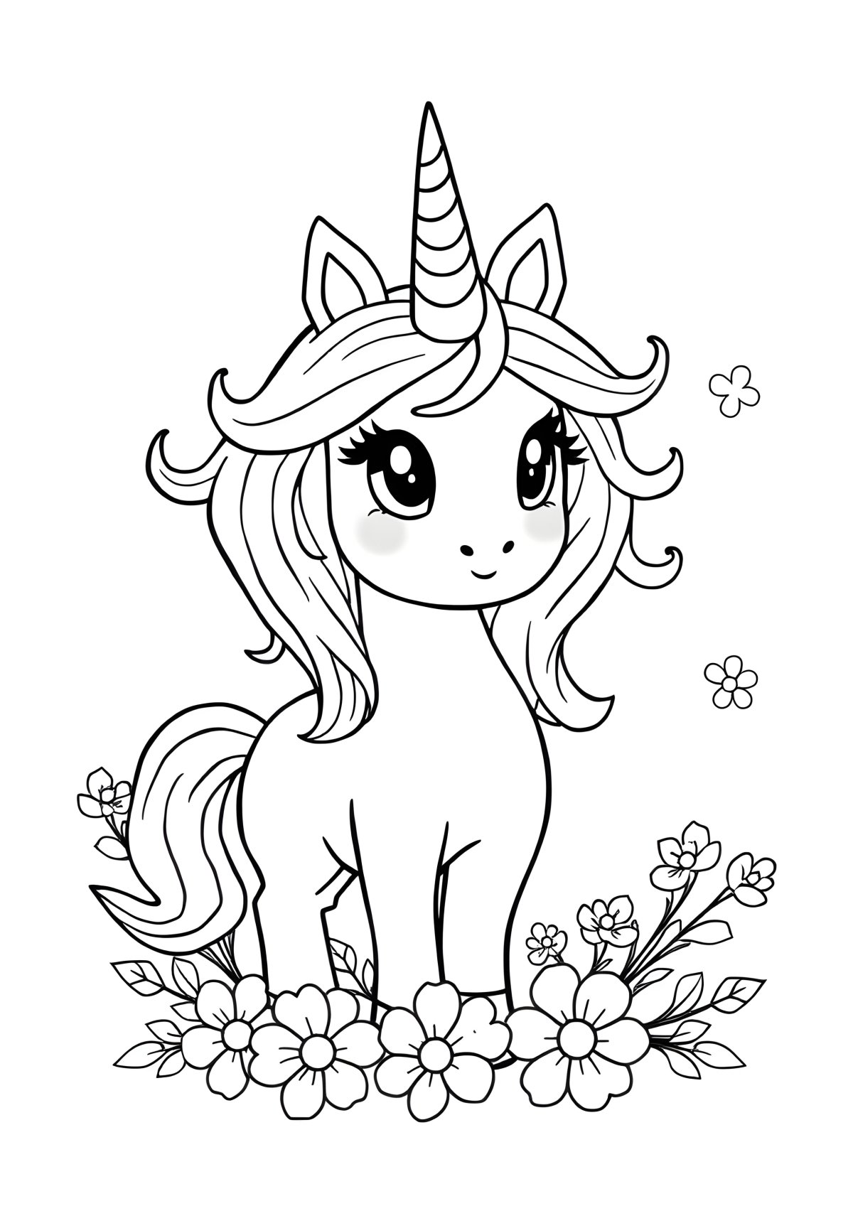 Free Printable Adorable Free Printable Unicorn Coloring Page coloring page for kids
