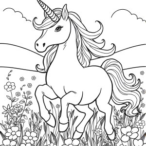 Full Page Unicorn Coloring Page coloring page for kids