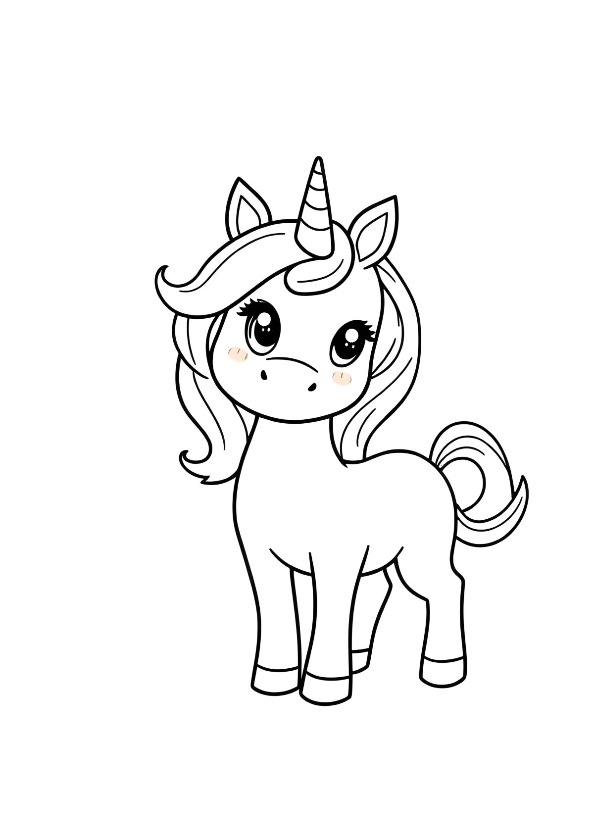 Simple Coloring Page Unicorn coloring page for kids