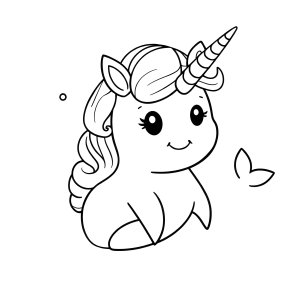Unicorn Kawaii Narwhal Adorable Cute Unicorn Coloring Page coloring page for kids