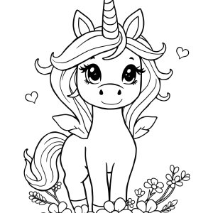 Cute Cute Free Coloring Page Unicorn coloring page for kids