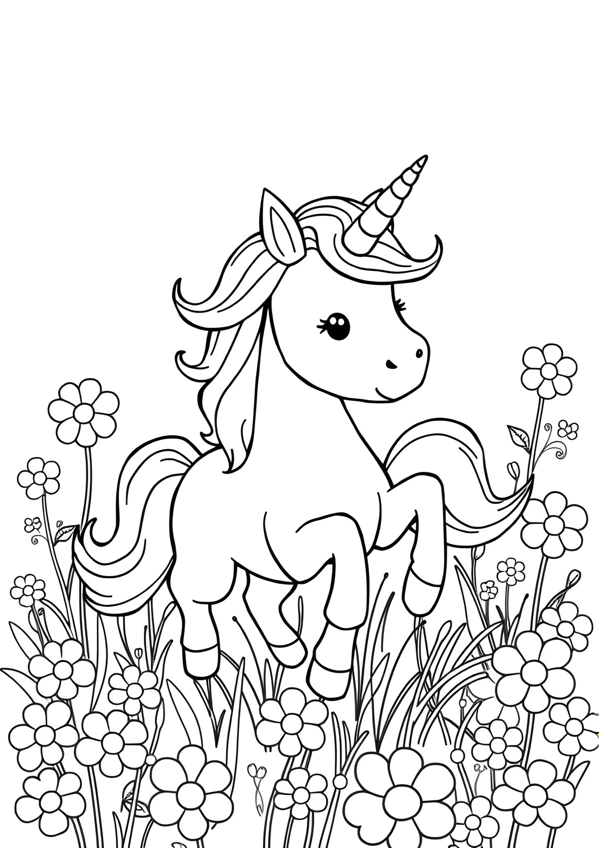 Free Printable Coloring Page Of A Unicorn coloring page for kids
