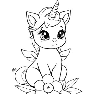 Unicorn Kitten Printable Coloring Page coloring page for kids