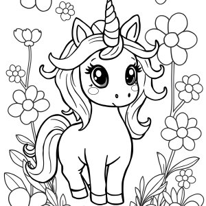 Cute Cute Printable Unicorn Coloring Page coloring page for kids