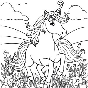 Free Printable Coloring Page Of Unicorn coloring page for kids