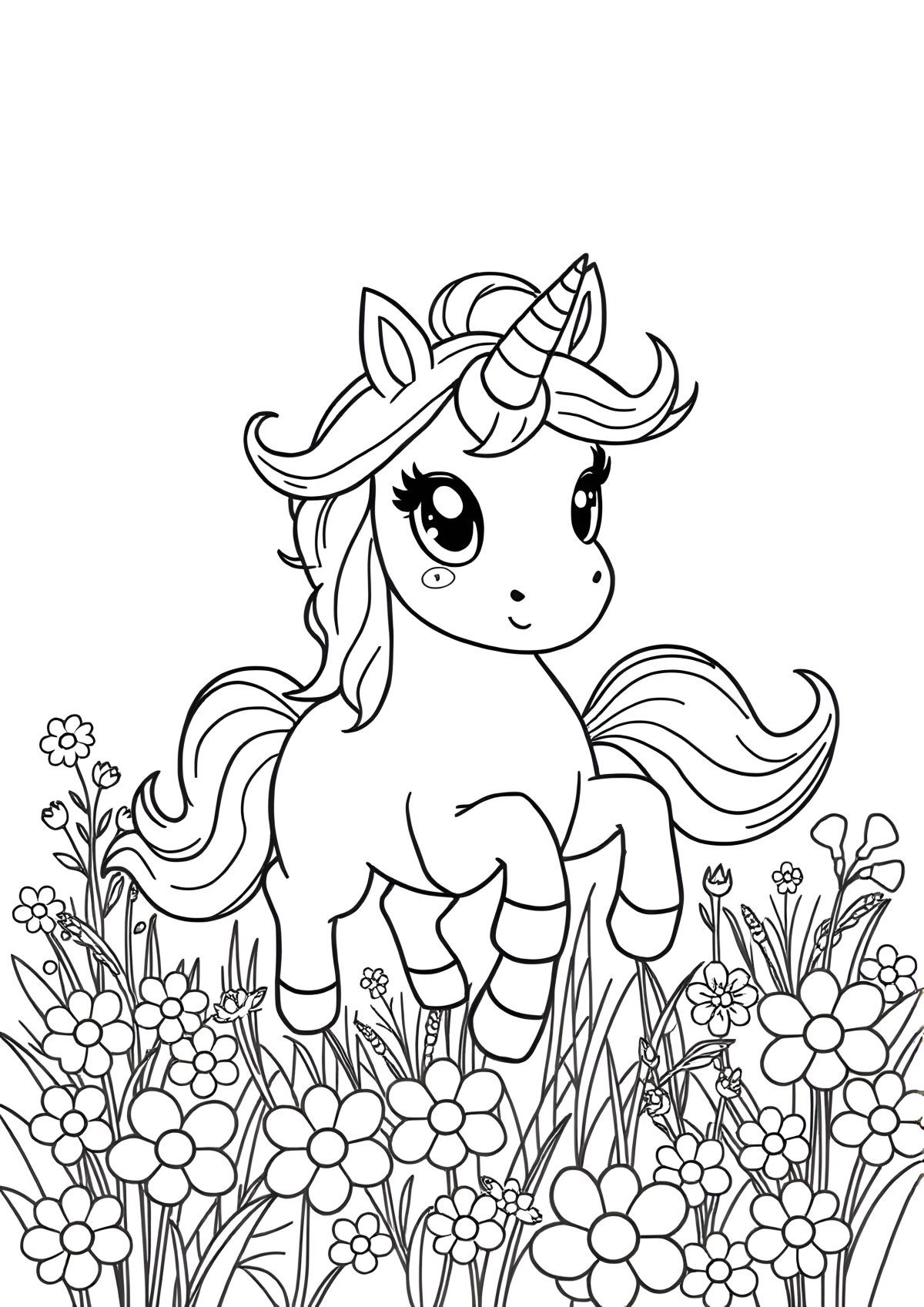 Very Cute Unicorn Coloring Page coloring page for kids