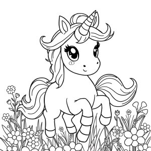 Very Cute Unicorn Coloring Page coloring page for kids