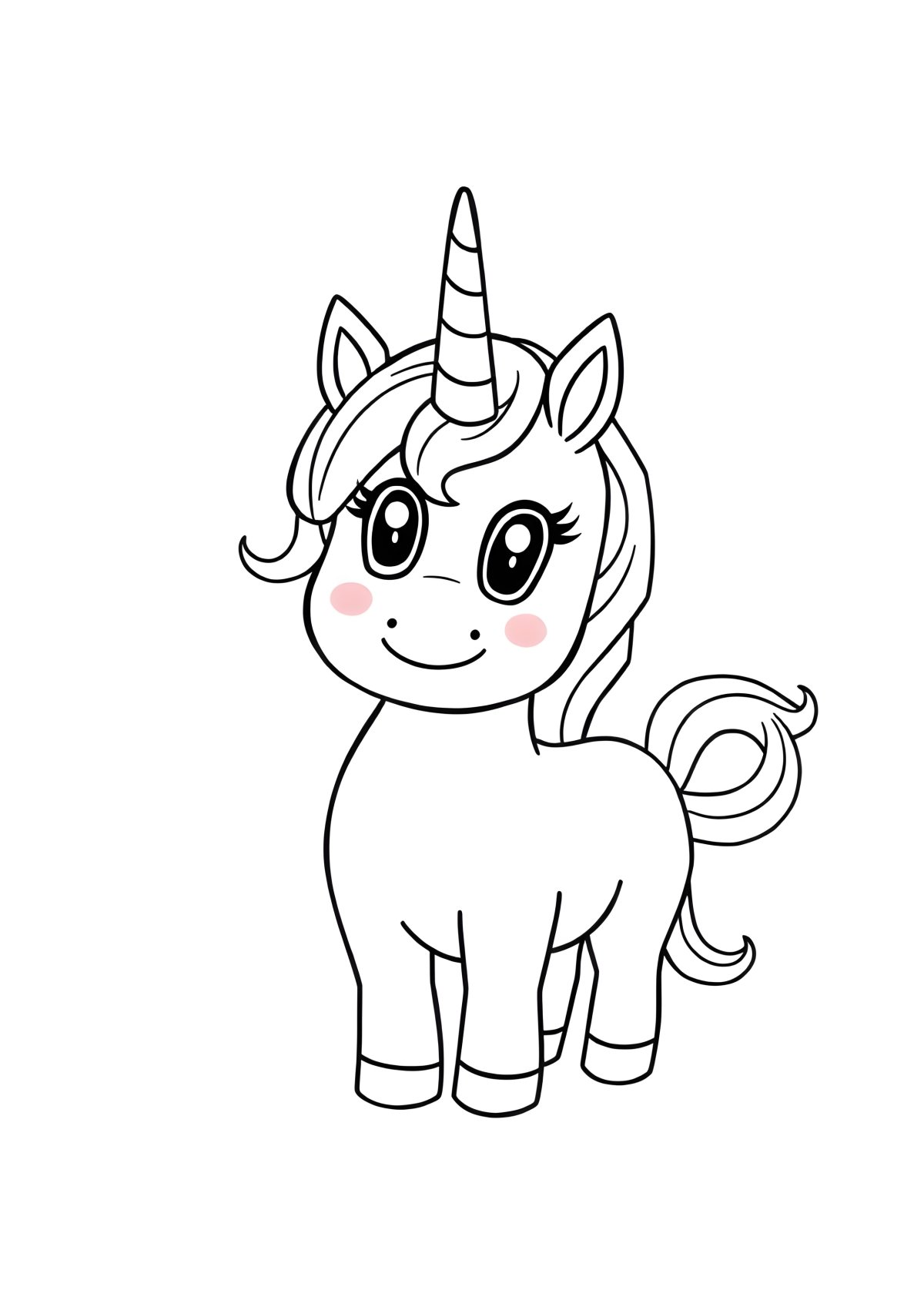 Drawing Among Us Coloring Page Unicorn coloring page for kids