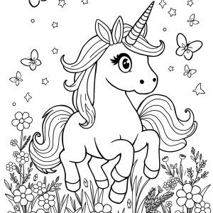 Free Printable Colouring Unicorn Coloring Page coloring page for kids