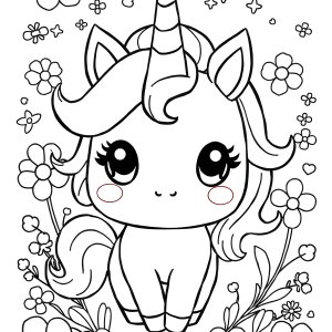 Unicorn Cinnamoroll Coloring Page coloring page for kids