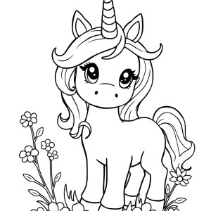Unicorn Coloring Page Cute And Easy coloring page for kids