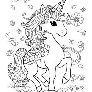 Adult Coloring Page Animal Patterns Unicorn coloring page for kids