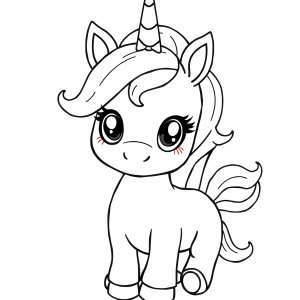 Baby Baby Unicorn Coloring Page coloring page for kids