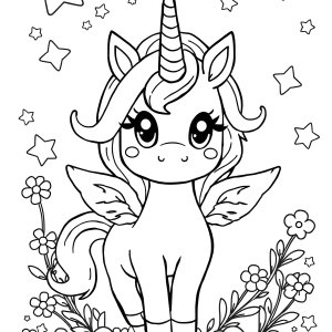 Unicorn Kuromi Coloring Page coloring page for kids