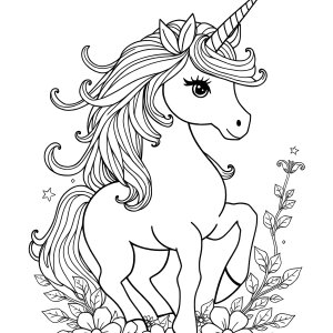 Adult Coloring Page Animals Unicorn coloring page for kids