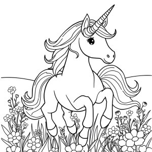 Unicorn Coloring Page A4 Size coloring page for kids
