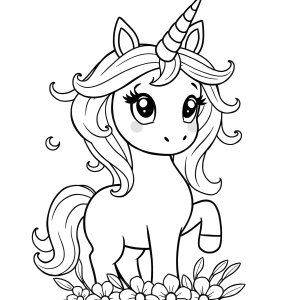 Cute Free Printable Unicorn Coloring Page coloring page for kids