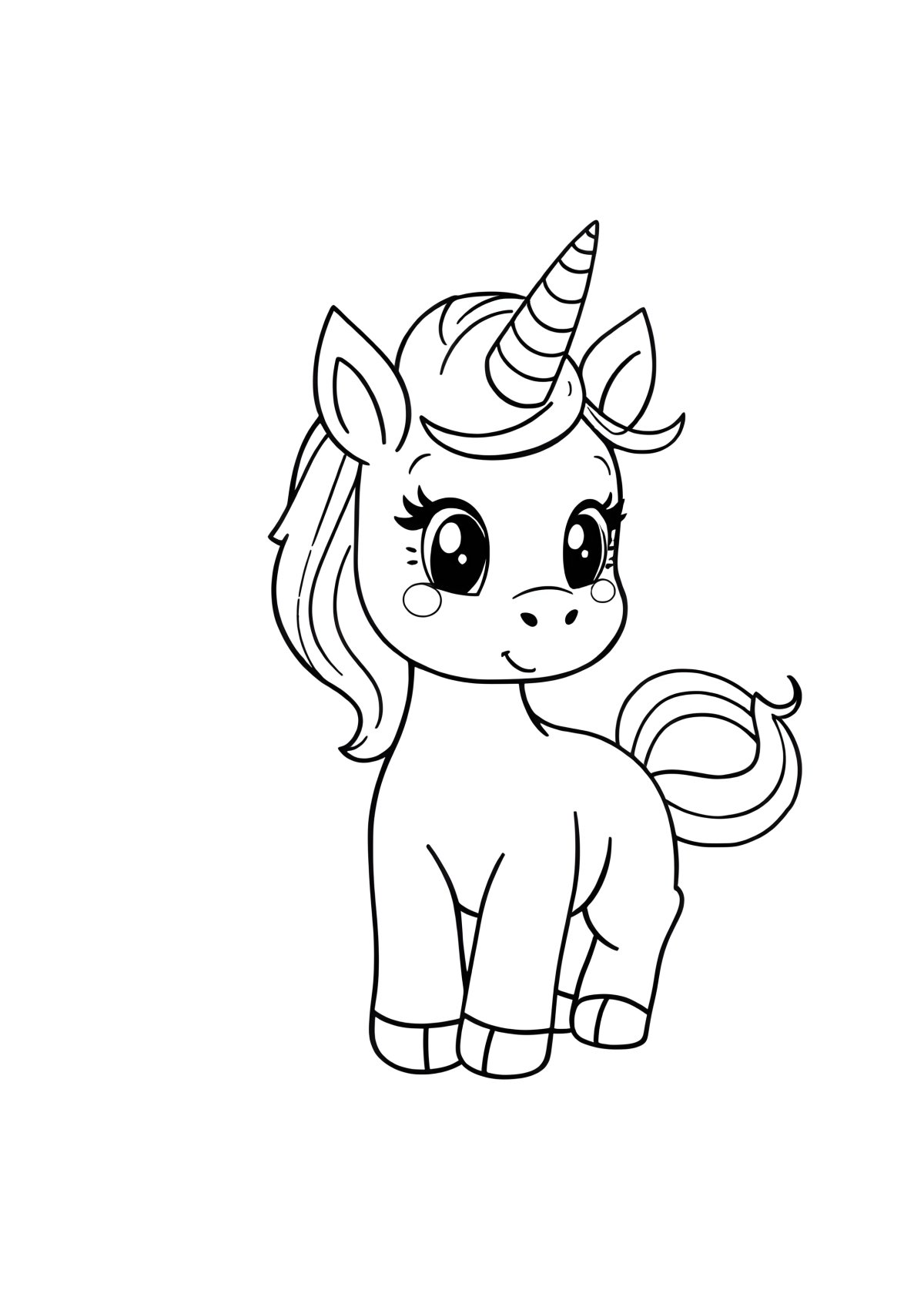 Cute Puppy Unicorn Coloring Page coloring page for kids