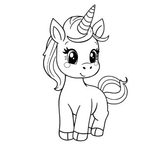 Cute Puppy Unicorn Coloring Page coloring page for kids
